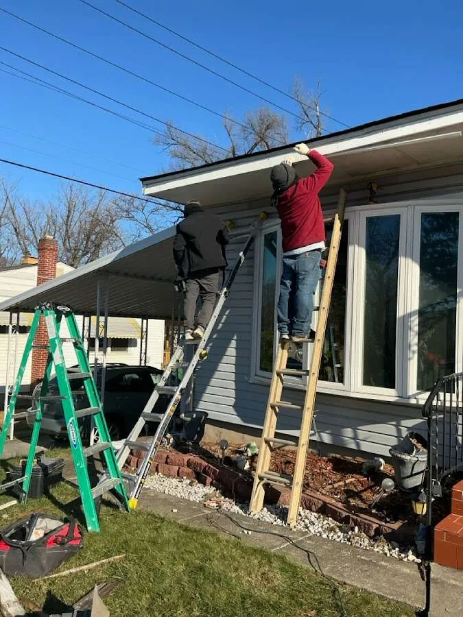 Restoration crew performing exterior repair in Fremont